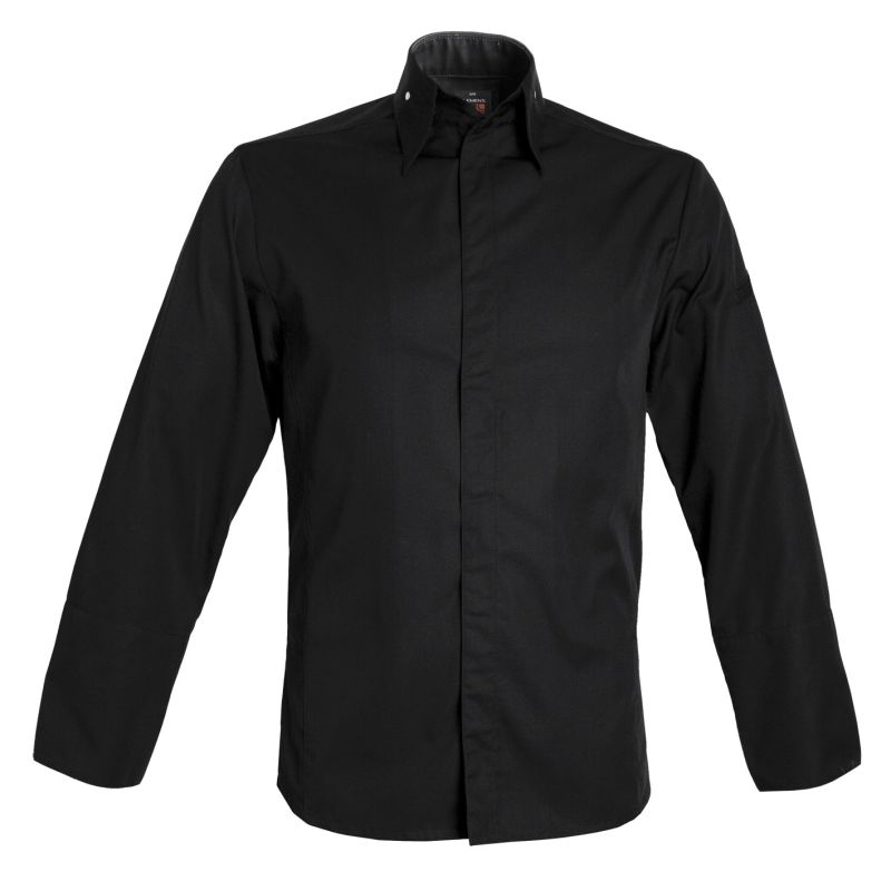 Milano Ls Mens Shirt Coat Chefs Jacket Black Size T5